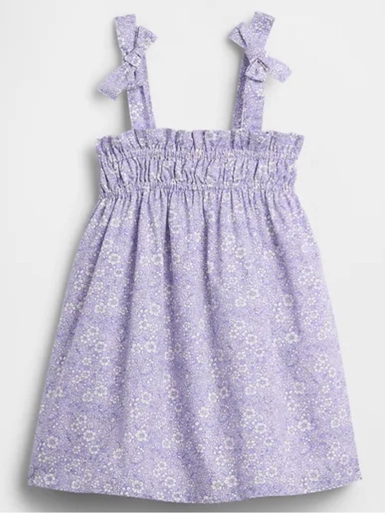 GAP Other - GAP Lilac Floral Smocked Bow-Strap Cotton Dress Girl sz 5